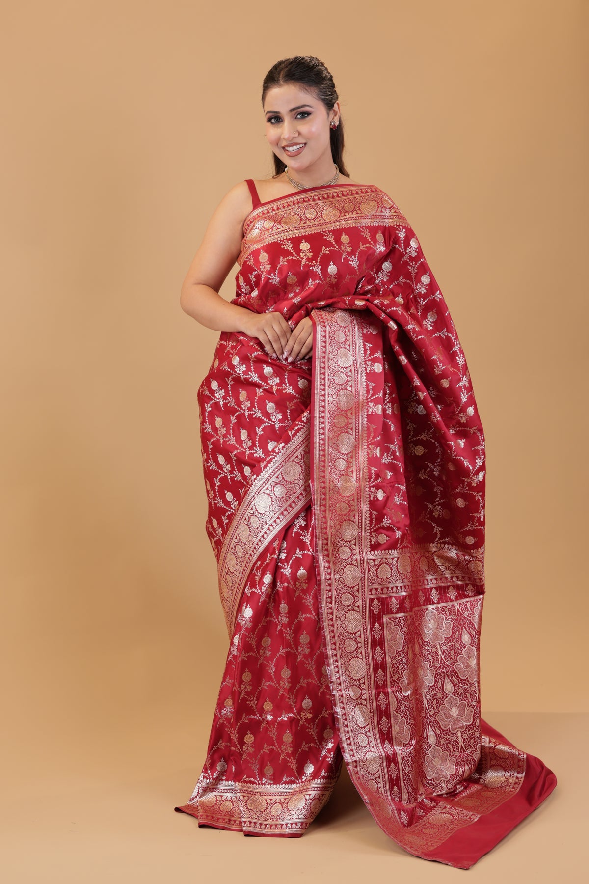 Royal Red Katan Silk Saree