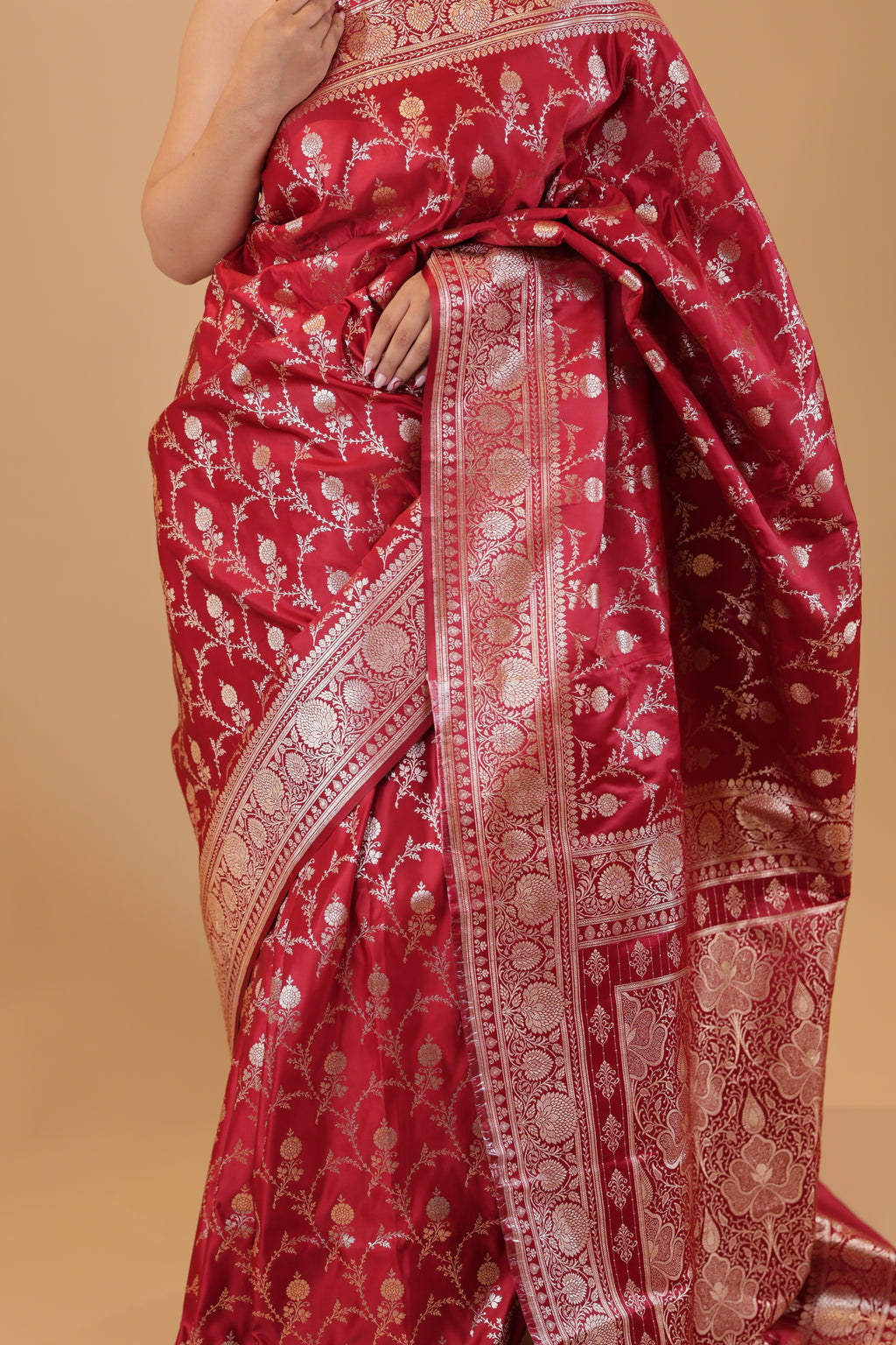 Royal Red Katan Silk Saree