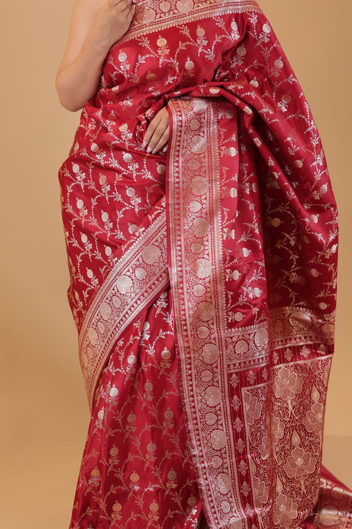 Royal Red Katan Silk Saree