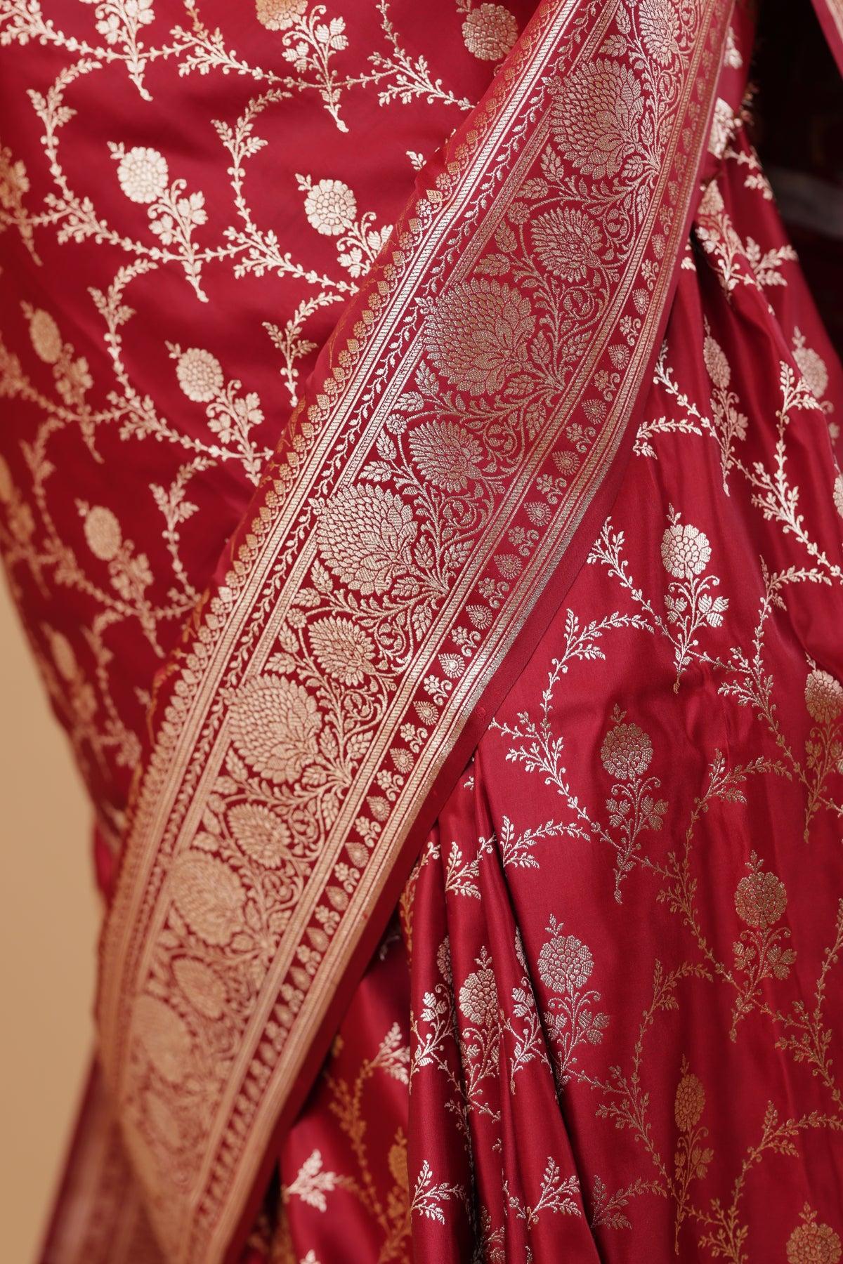 Royal Red Katan Silk Saree
