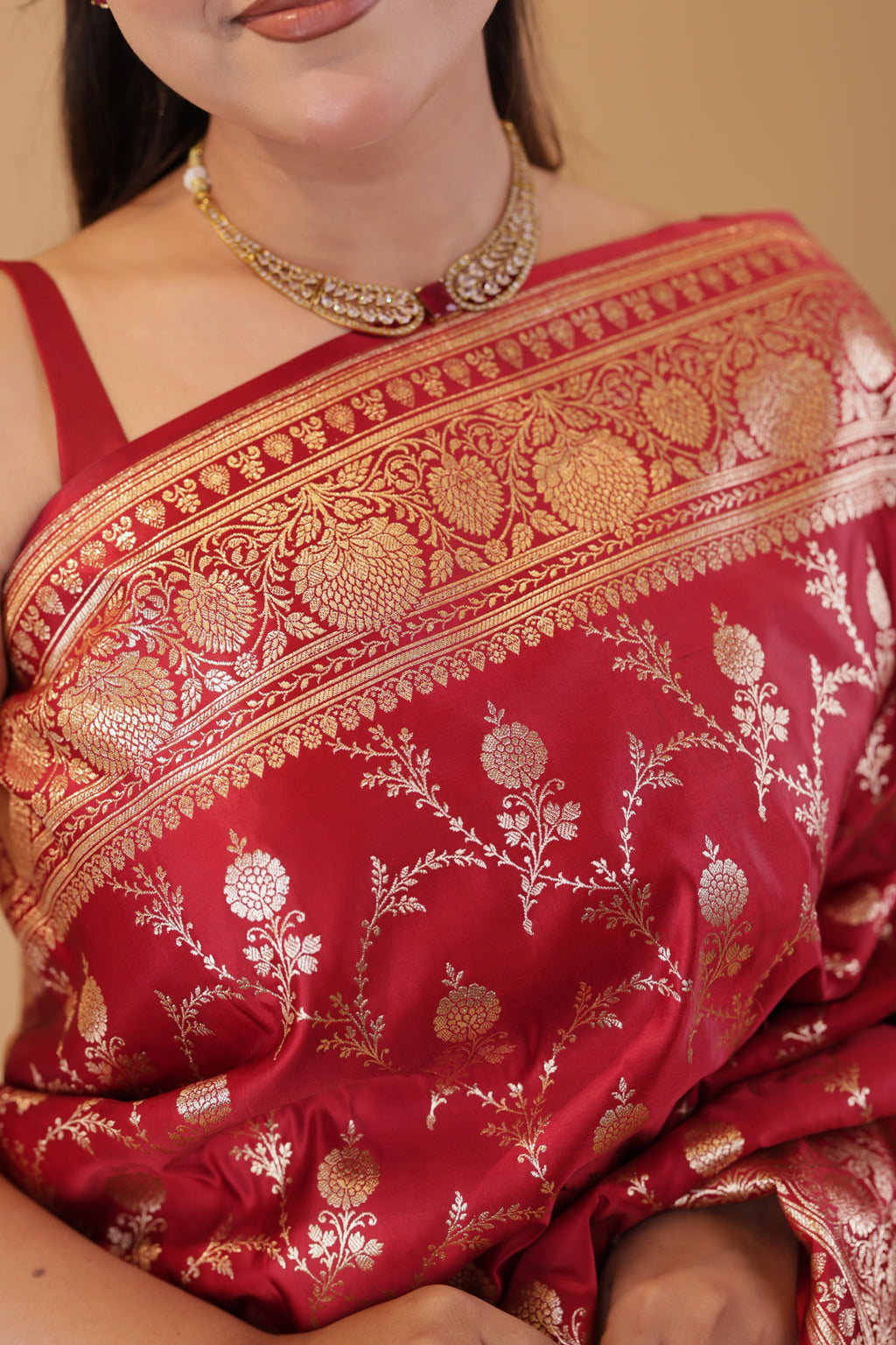 Royal Red Katan Silk Saree