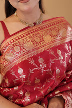 Royal Red Katan Silk Saree