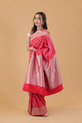 Pink Leheriya Silk Saree