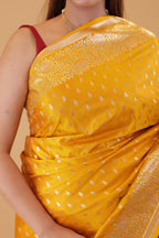 Mustard Meenakari Katan Silk
