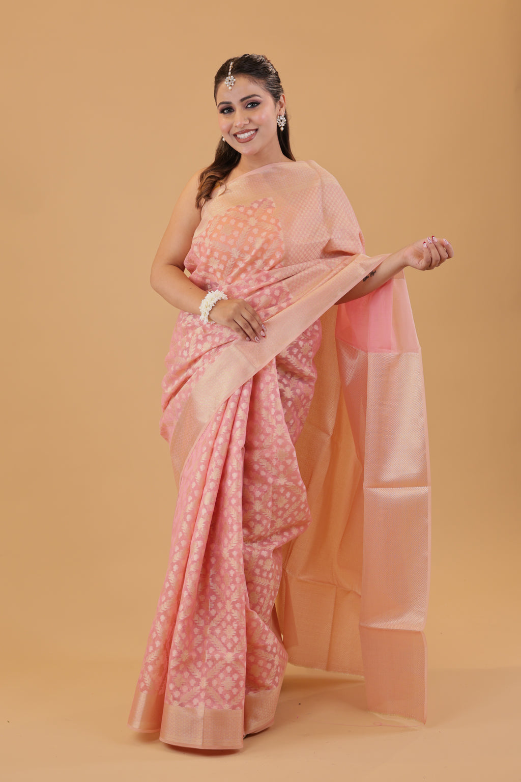Pink Kota Cotton Saree