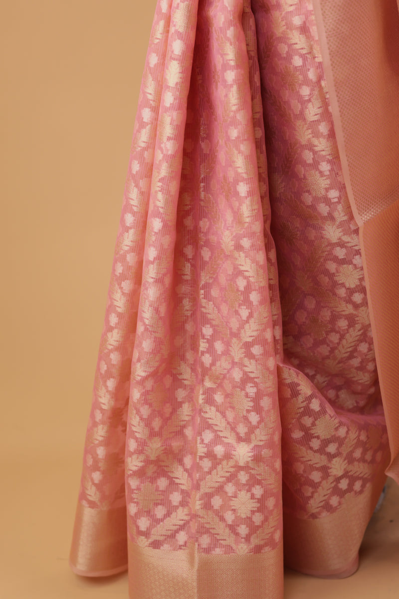 Pink Kota Cotton Saree