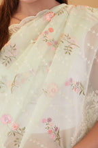 Light Green Organza Thread Saree