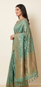 Sea Green Kota Cotton Saree