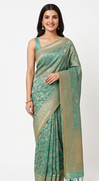 Sea Green Kota Cotton Saree