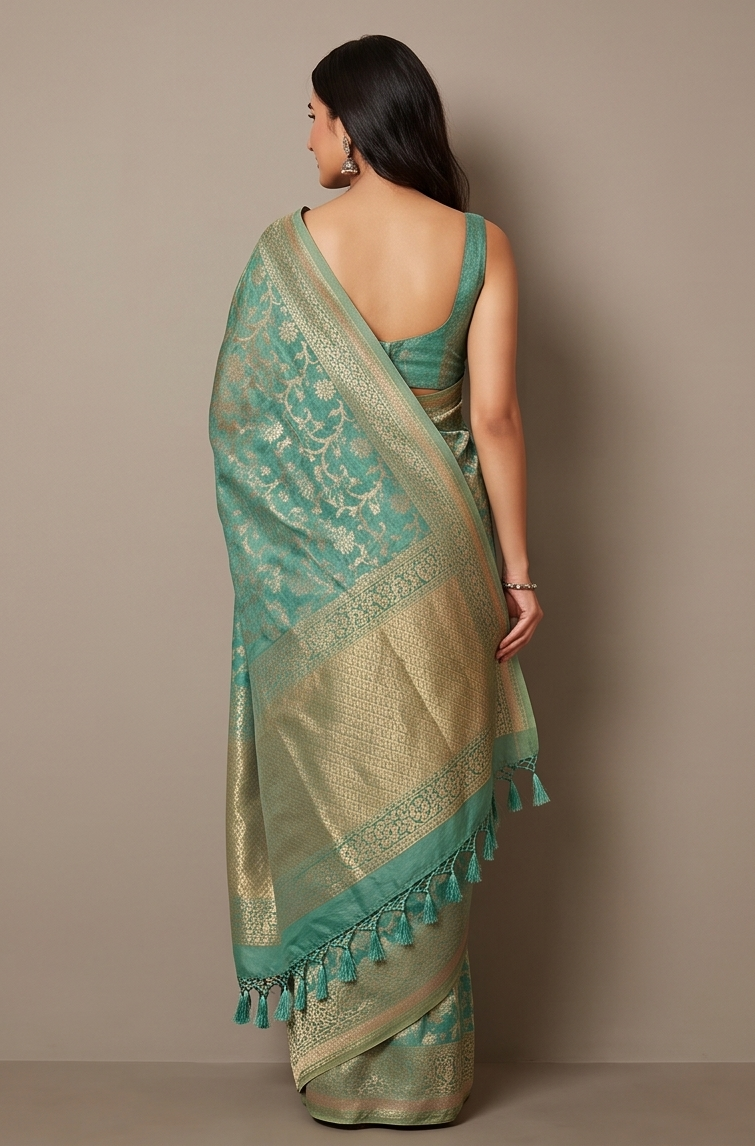 Sea Green Kota Cotton Saree