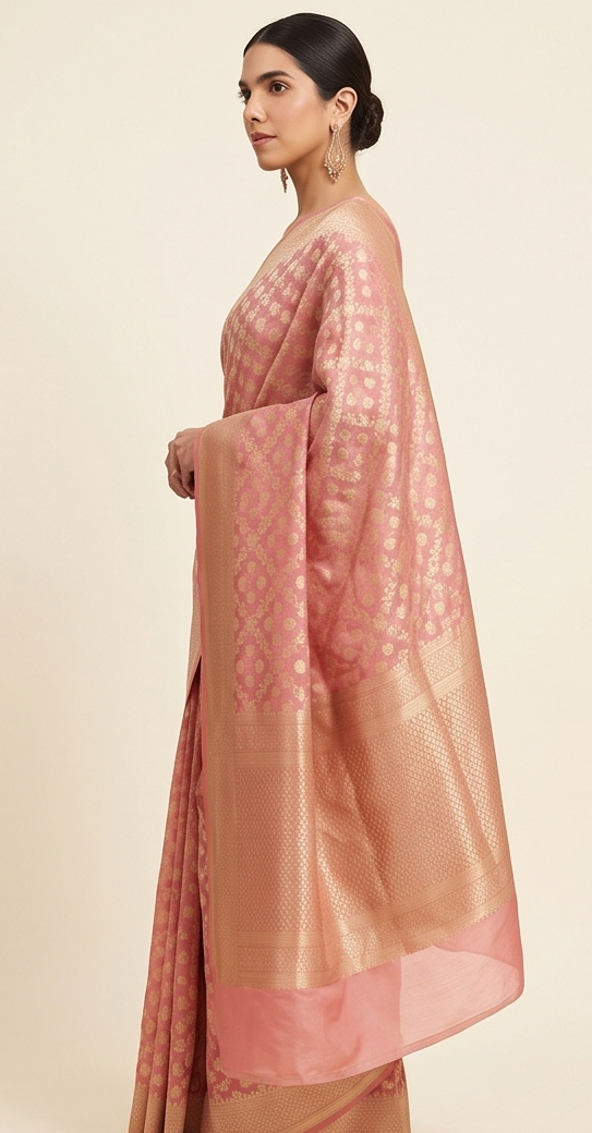 Pink Kota Cotton Saree