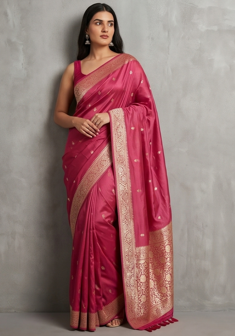 Rose Butter Crepe Designer Saree