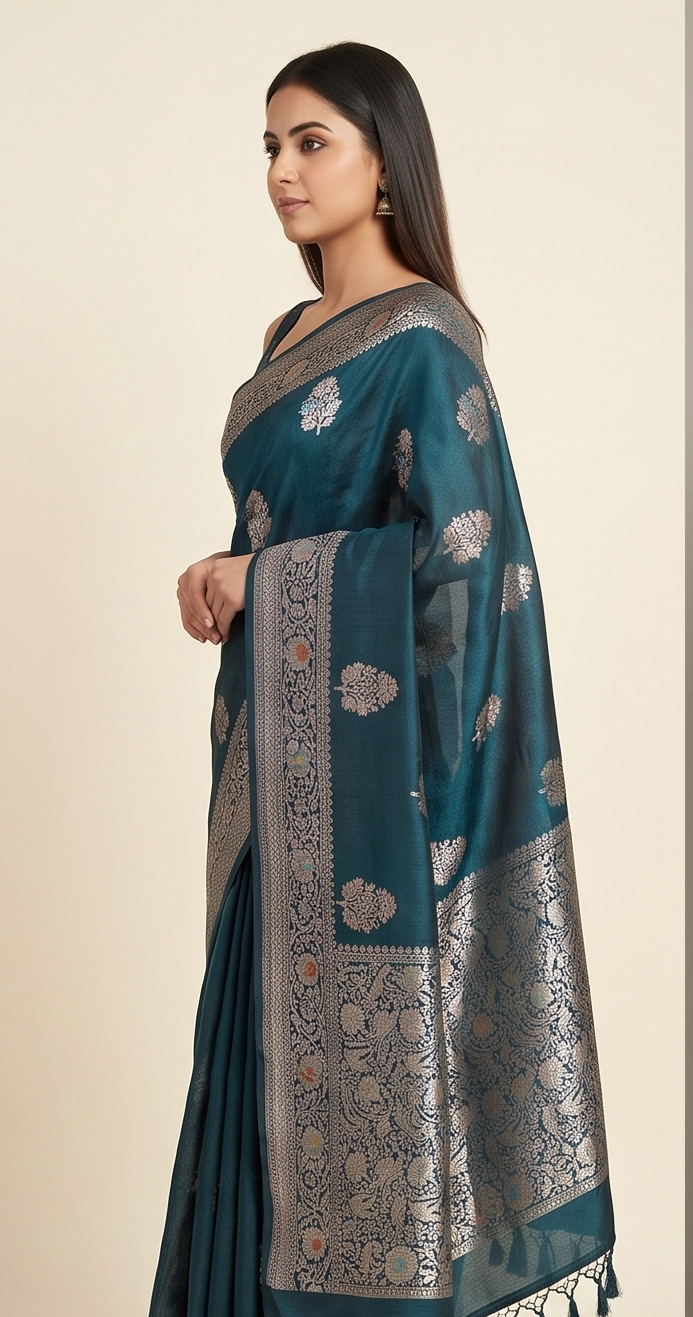 Peacock Banarasi Meenakari Saree