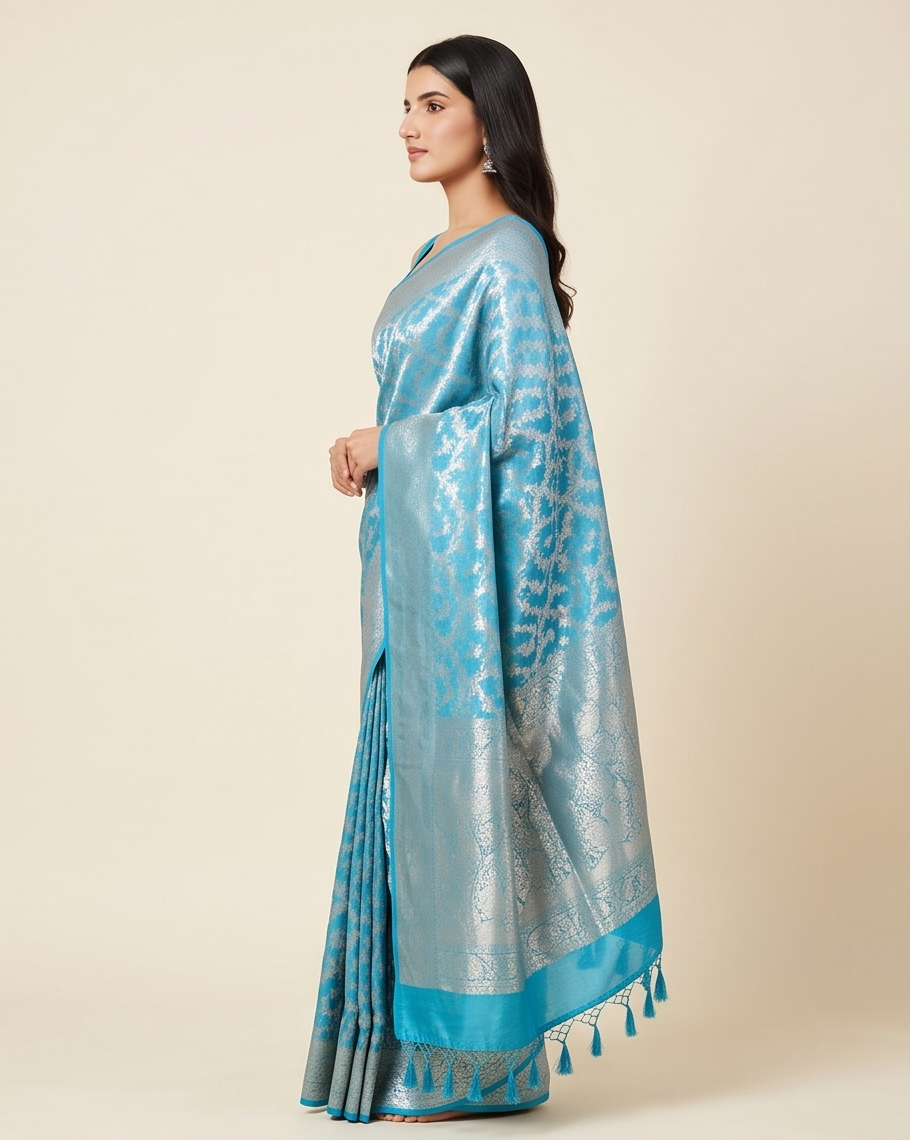 Sky Blue Georgette Saree