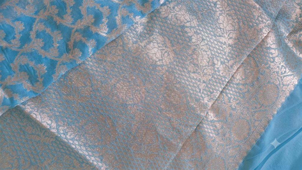 Sky Blue Georgette Saree