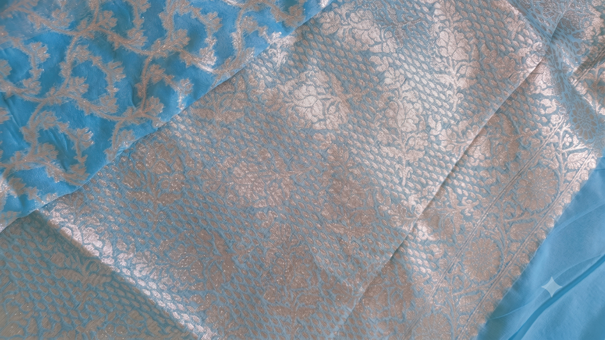 Sky Blue Georgette Saree