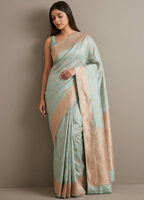 Pastel Green with small Booti Saree