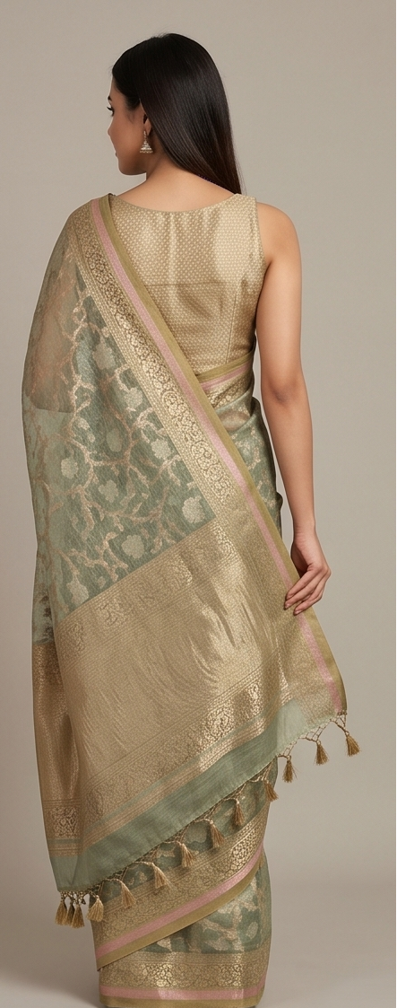 Light Green Kota Cotton Saree
