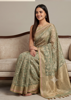 Light Green Kota Cotton Saree