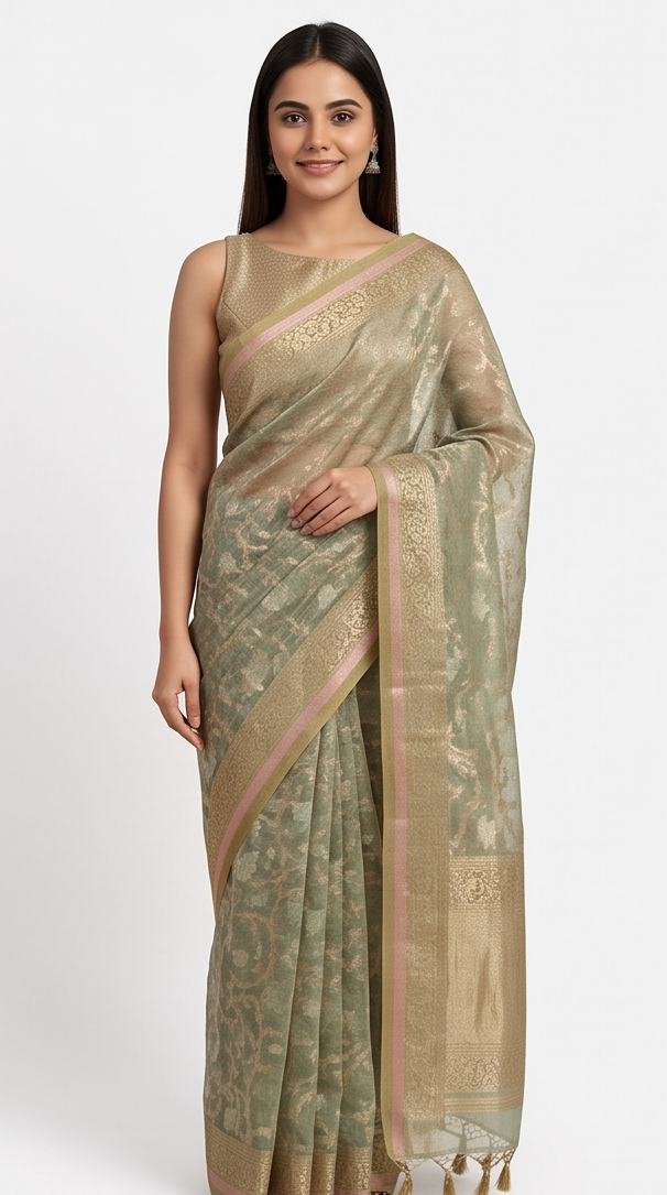 Light Green Kota Cotton Saree