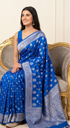 Navy Blue Georgette Saree