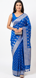 Navy Blue Georgette Saree