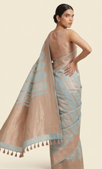 Light Blue Pastel Organza Saree