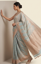 Light Blue Pastel Organza Saree