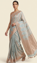 Light Blue Pastel Organza Saree