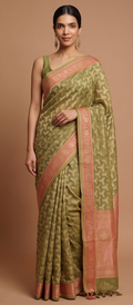Parrot Cotton Thread work Saree