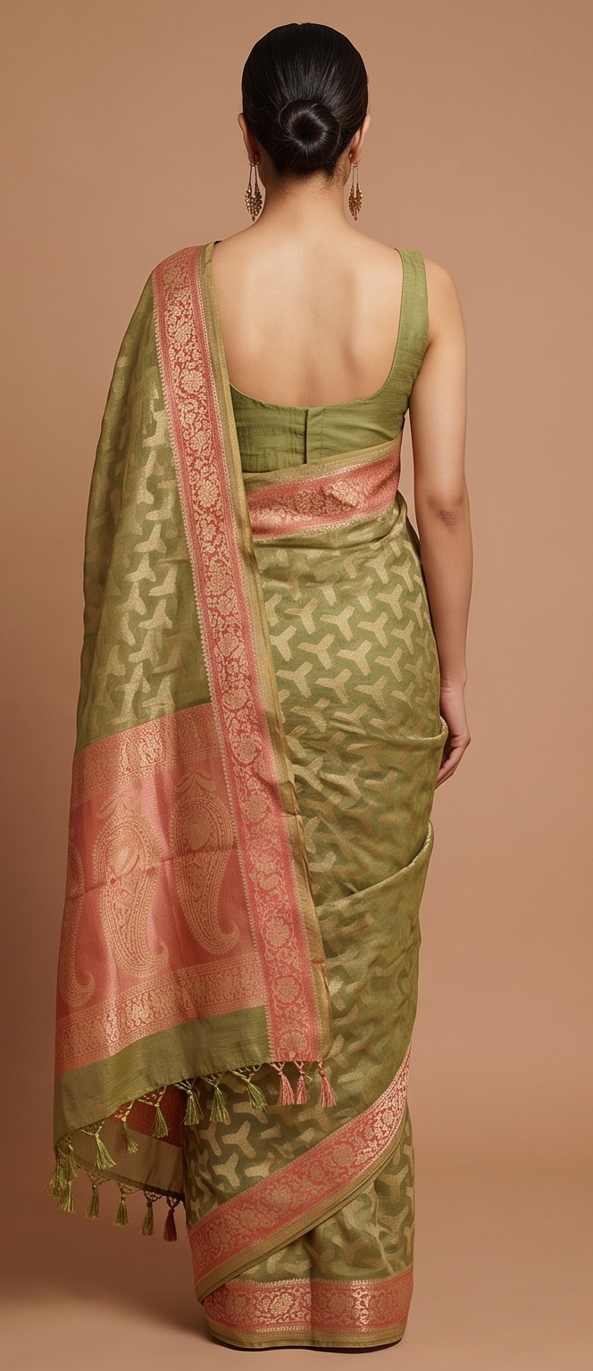 Parrot Cotton Thread work Saree