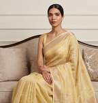 Light Lemon Zari Booti Saree