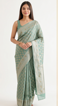 Sea Green Kota Cotton Saree
