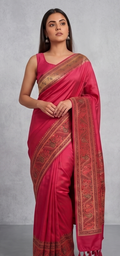 Reddish Banarasi Pashmina Saree