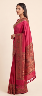 Reddish Banarasi Pashmina Saree