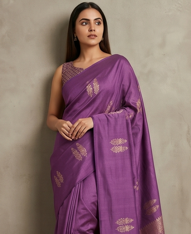 Chiniya Silk Meenakari Booti Saree