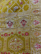 Parrot Green Bandhani Silk Saree