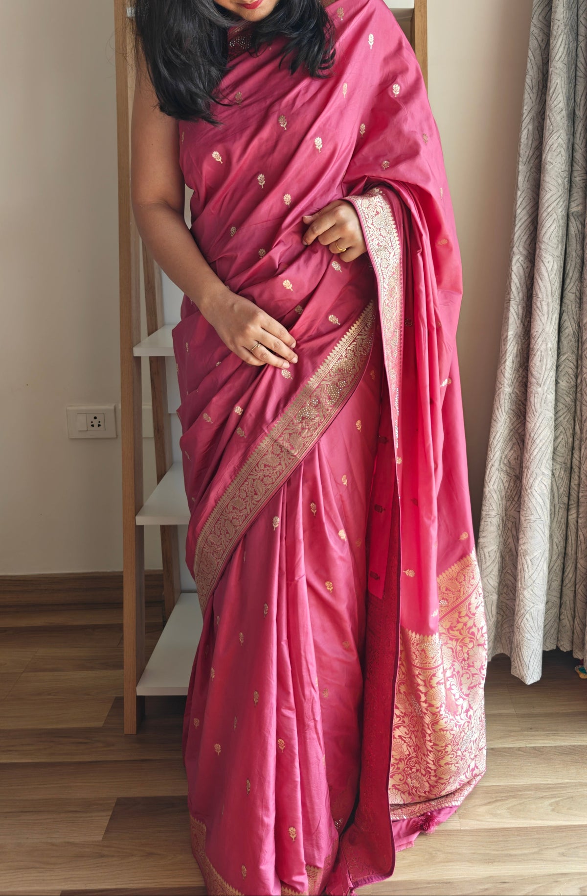 Rose Butter Crepe Designer Saree