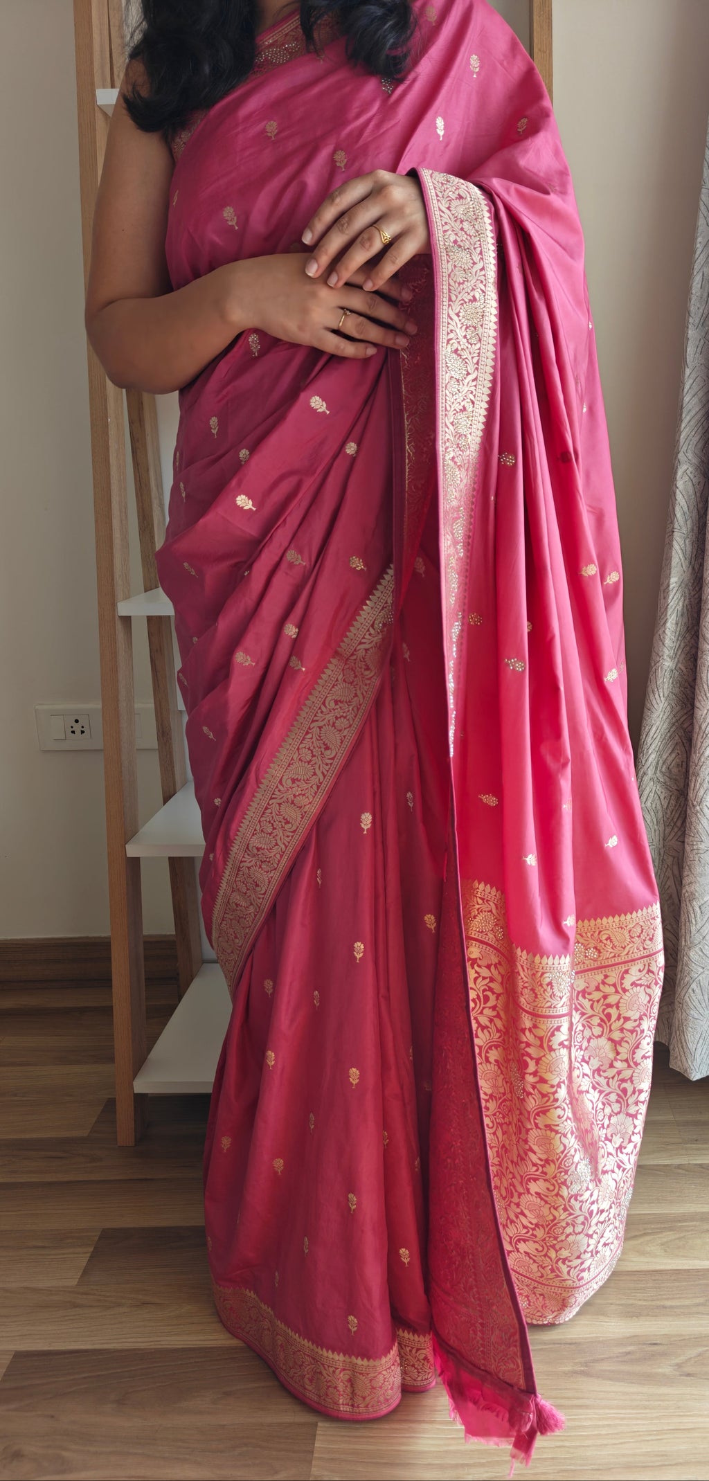 Rose Butter Crepe Designer Saree
