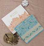 Ferozi Floral Jaal Silk Saree