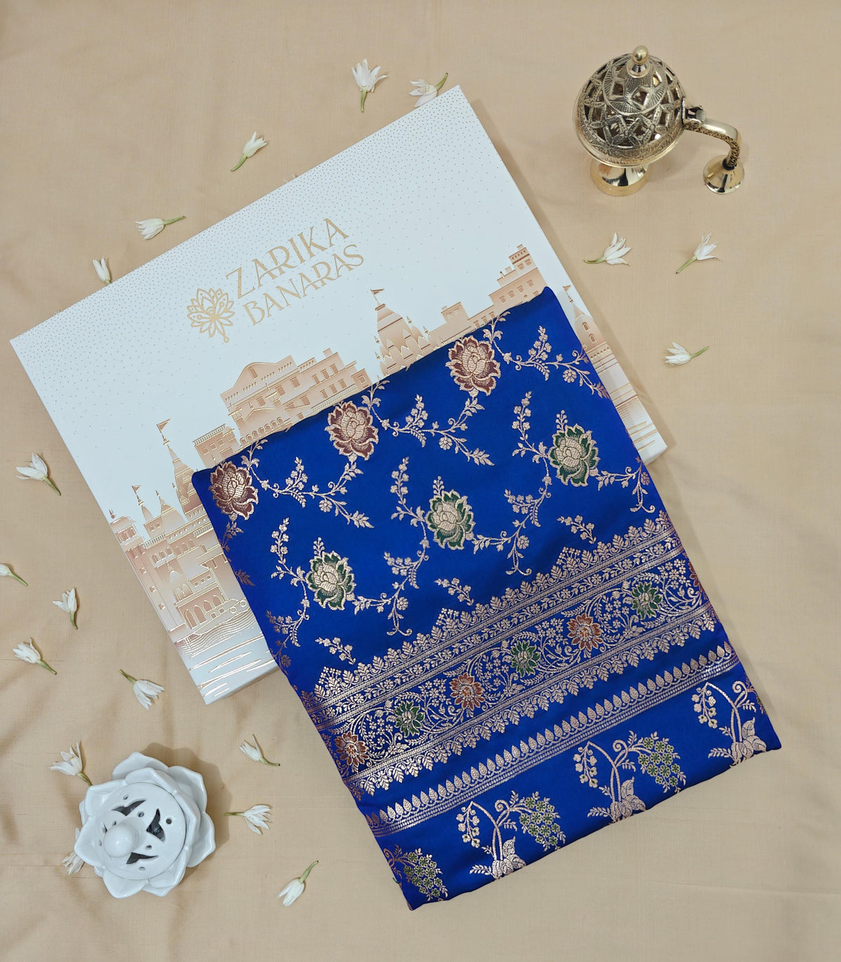 Royal Blue Katan Meenakari Jaal