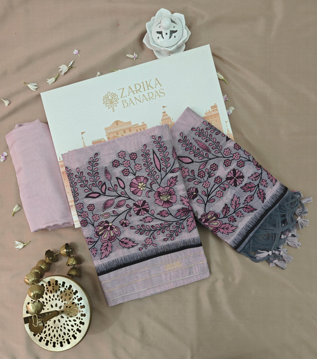 Purple Jamdani Suit