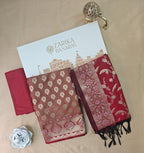 Banarasi Red Rust Silk Suit