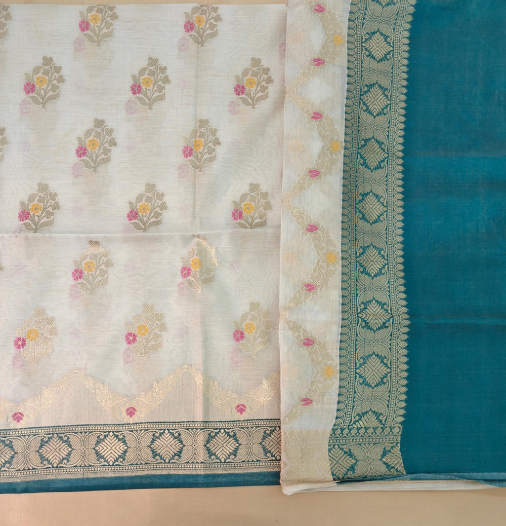 Sea Green Ivory Cotton Suit
