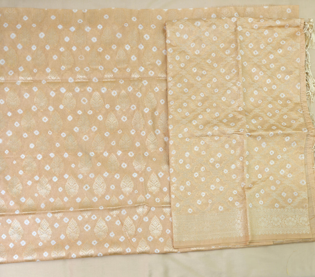 Yellow Silk Suit Bandhej Banarasi