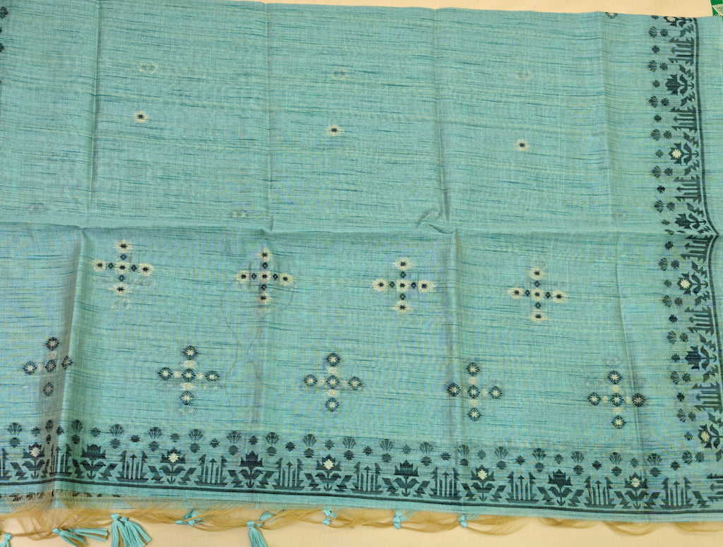 Dark Aqua Tussar Silk Suit