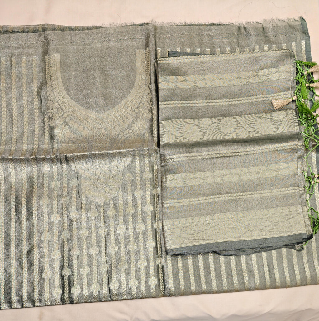 Mehndi Tissue Silk Suit