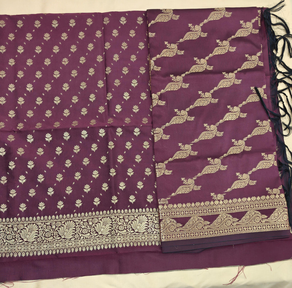 Maroon Katan Silk Suit