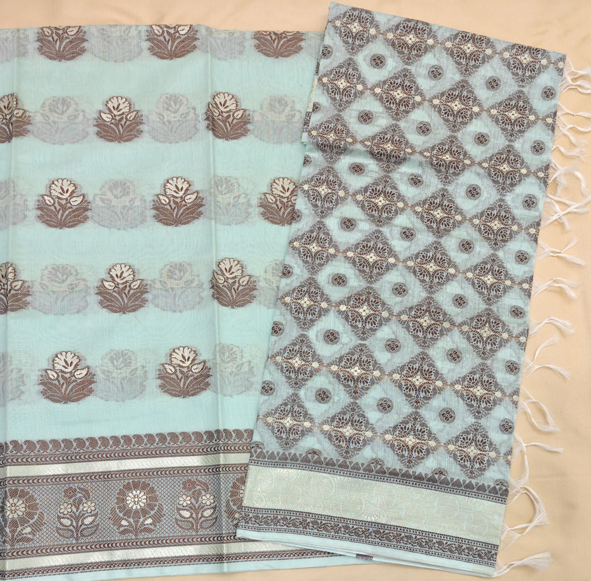 Aqua Blue Cotton Suit