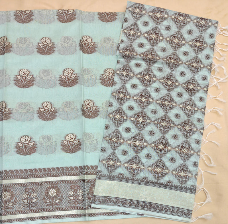 Aqua Blue Cotton Suit